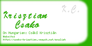 krisztian csako business card